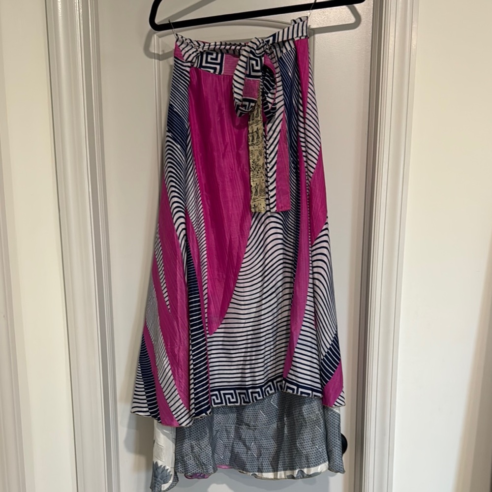 100 % silk Handmade woman’s multi pattern wrap skirt